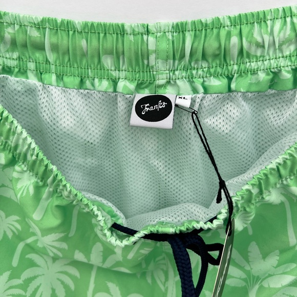 FRANKS XL“SAGE”(LIGHT GREEN)COLOR SWIMMING TRUNKS,W/MESH SUPPORT,PALM TREE PRINT - Picture 9 of 14